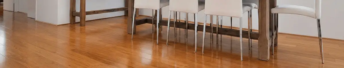 Professionally installed and refinished bamboo flooring in a residential home, showcasing smooth finish and natural wood tones in Aurora, IL