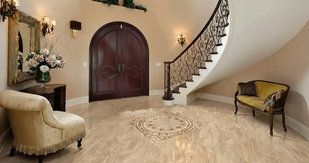 Entrance hall with professionally installed ceramic tile flooring in Aurora IL