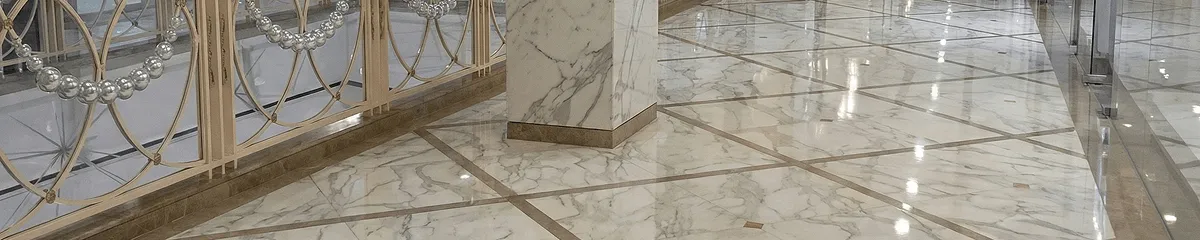 Beautiful marble floor professionally installed in Aurora, IL