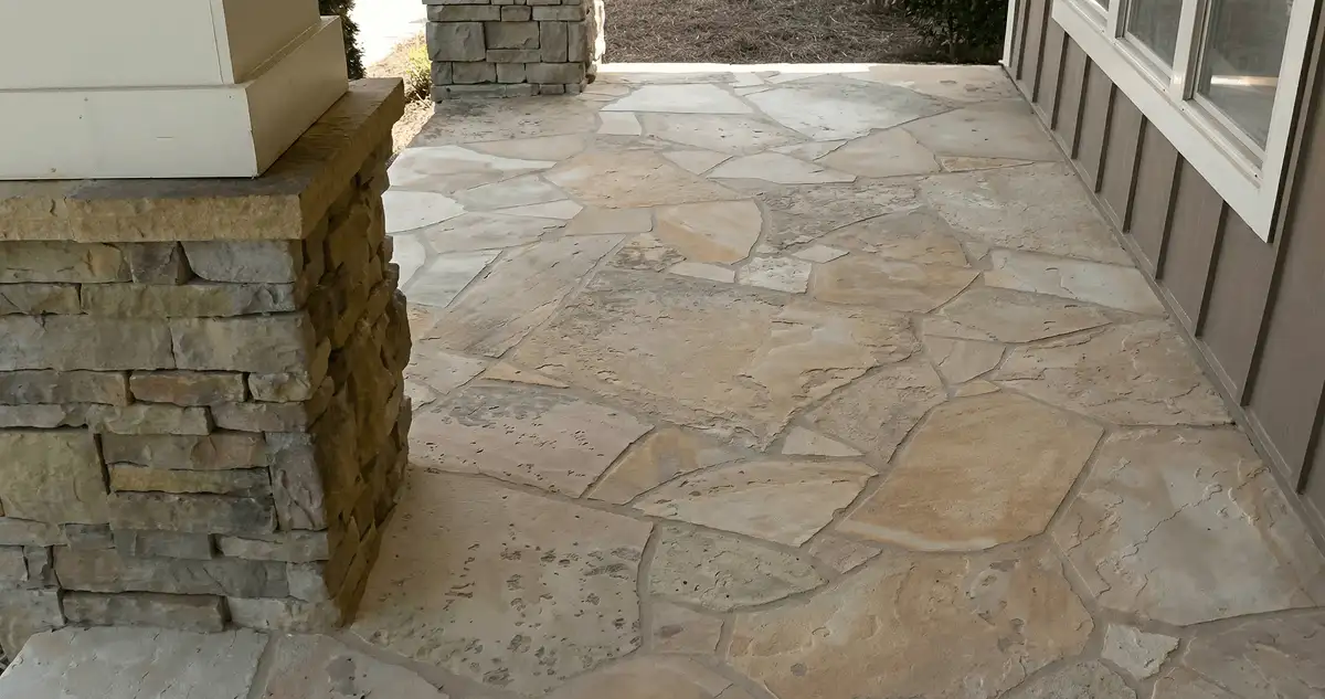 House entrance with professionally installed stone flooring in Aurora IL